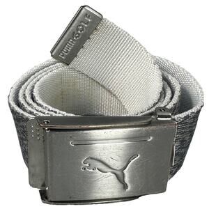 Puma Reversible Web Golf Belt Metal Buckle Bottle Opener Grey White Casual